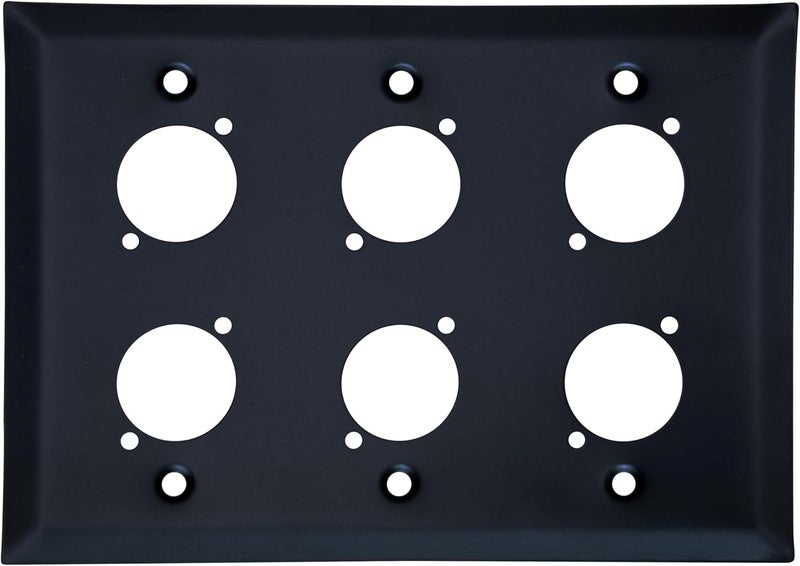DIYTECH XLR Wall Plate Blank, Panel Combo - Perfect for Professional Audio Setups in Studios, Theaters, and Conference Rooms - Easy to Install and Durable Design (6 Port Black) - Image 4